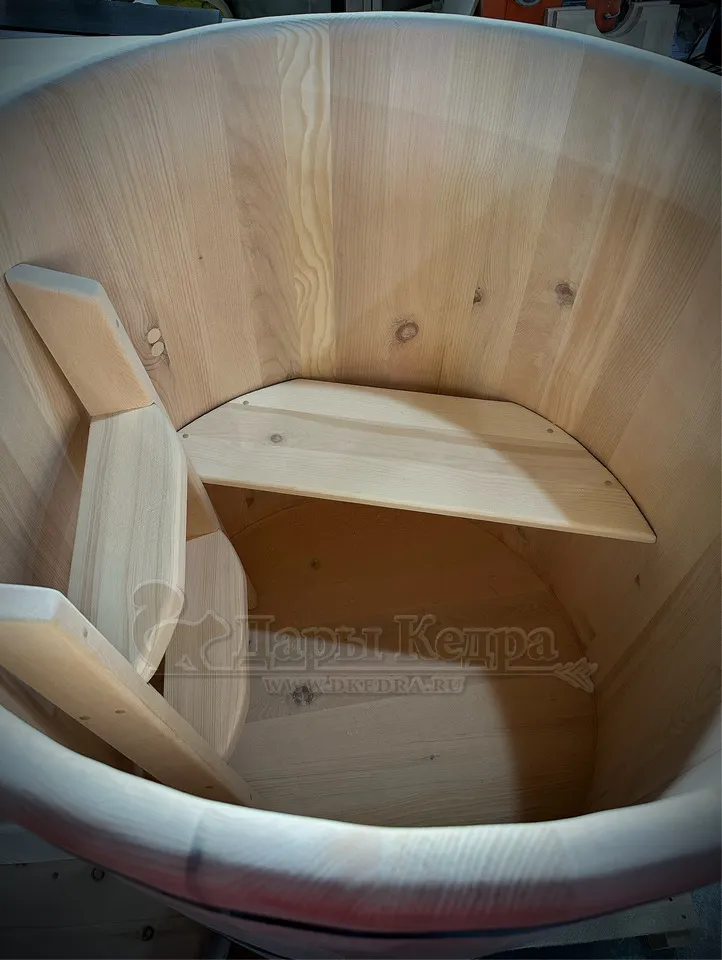 Двойная круглая купель для бани из кедра
