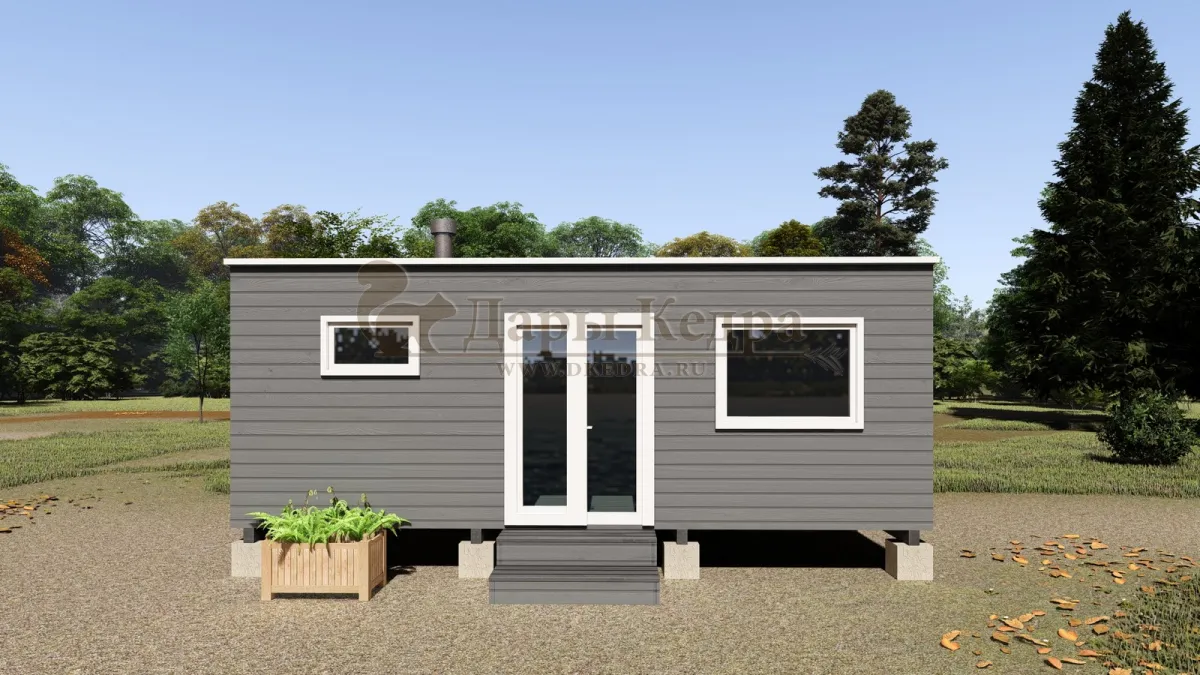 Баня «Парус» из кедра 6х2,2 метра (вариант 2)