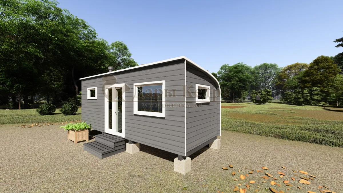 Баня «Парус» из кедра 6х2,2 метра (вариант 2)